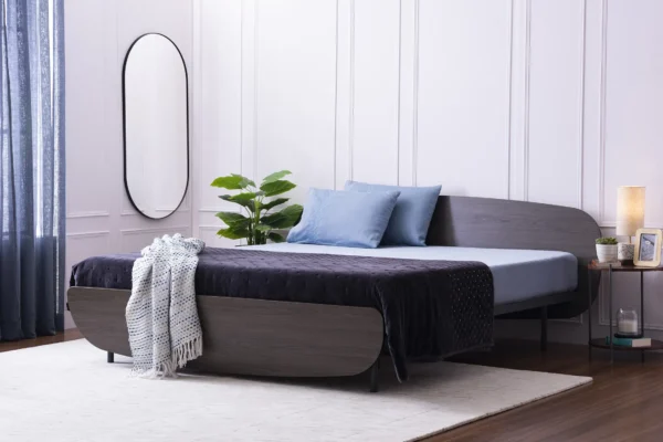 Haimish Engineered Wood King Bed in Carbon Grey Finish