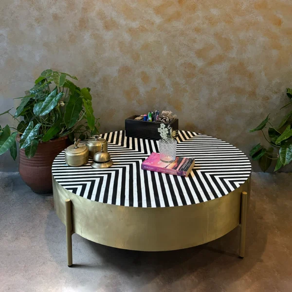 Midnight Bone Inlay Low Table